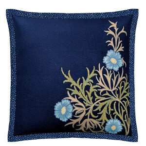 Morris & Co Seaweed Cobalt & Thyme Cushion